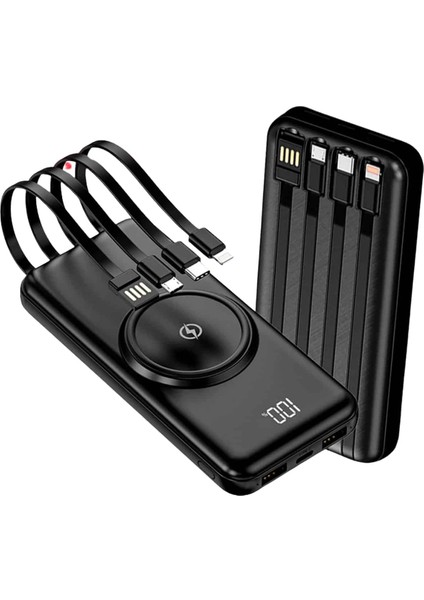 Kablosuz Çoklu Şarj Girişli 10.000 Mah Kablolu Powerbank Taşınabilir fırsatları