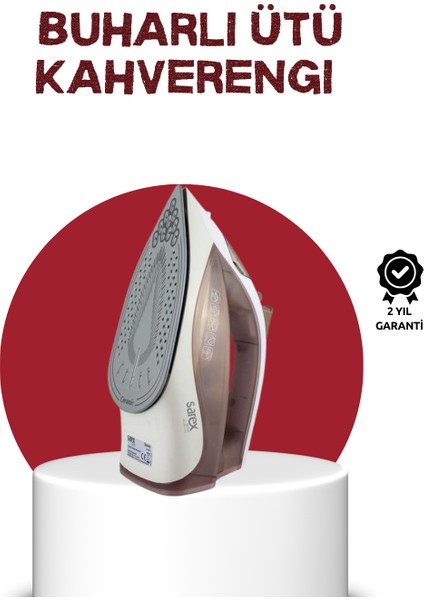 Seramik Tabanlı Buharlı Ütü 2200W Dikey Ütüleme 300ML Kahverengi