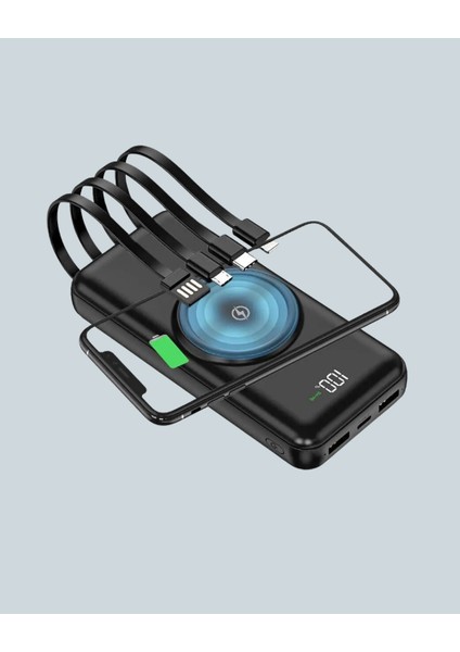 iPhone ve Android Uyumlu 10000MAH Powerbank – Hem Kablolu Hem Kablosuz indirimleri