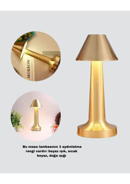 Kablosuz LED Masa Lambası 1800MAH 3 Renk Aydınlatma Dokunmatik fiyatları
