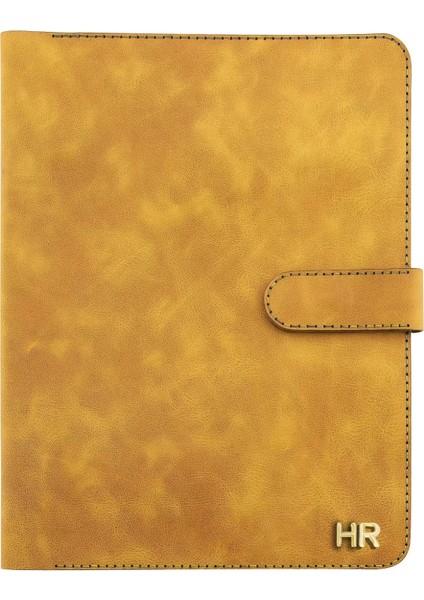 Isme Özel Çıtçıtlı Fonksiyonlu Macbook Organizer - %100 Rainbow Deri - ET02001 - Hardal Sarısı modelleri