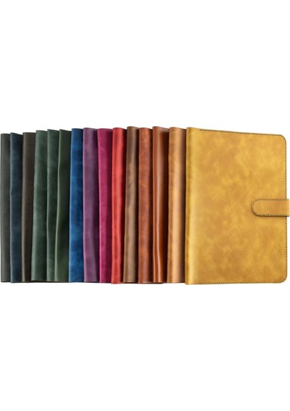 Isme Özel Çıtçıtlı Fonksiyonlu Macbook Organizer - %100 Rainbow Deri - ET02001 - Hardal Sarısı