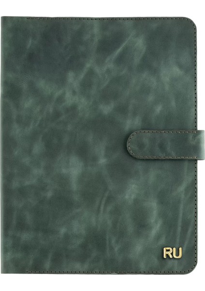 Isme Özel Çıtçıtlı Fonksiyonlu iPad Organizer - %100 Rainbow Deri - ET01002 - Haki modelleri