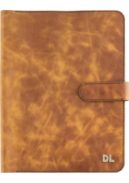 Isme Özel Çıtçıtlı Fonksiyonlu iPad Organizer - %100 Rainbow Deri - ET01002 - Camel fırsatları