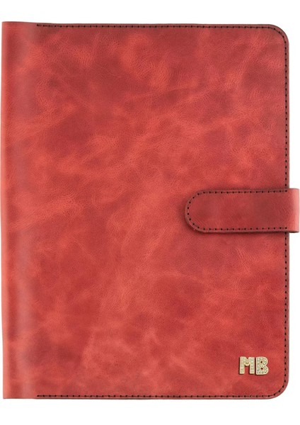 Isme Özel Çıtçıtlı Fonksiyonlu iPad Organizer - %100 Rainbow Deri - ET01002 - Kırmızı fırsatları