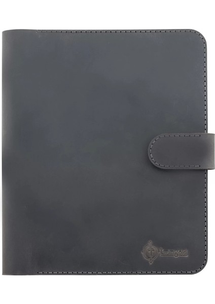 Isme Özel Çıtçıtlı Fonksiyonlu iPad Organizer 10,9" (Inç) - %100 Crazy Deri - ET01004 - Antrasit fiyatları