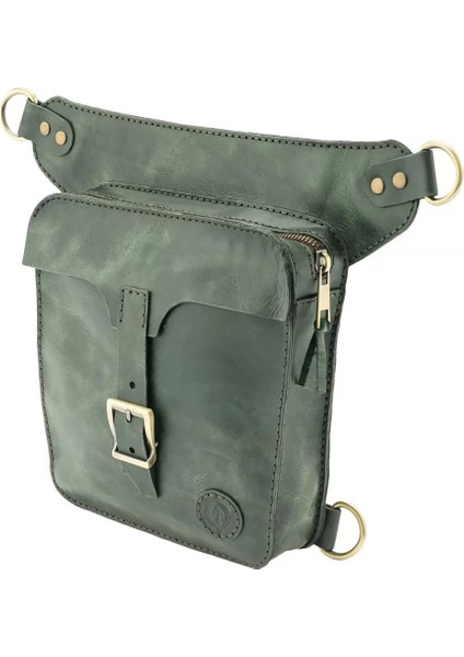 Isme Özel All In One Bel ve Bacak Çantası - %100 Deri - AC15001 - Haki indirimleri