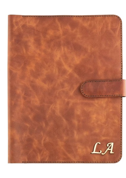 Isme Özel Çıtçıtlı Fonksiyonlu iPad Organizer - %100 Rainbow Deri - ET01002 - Tobacco fırsatları