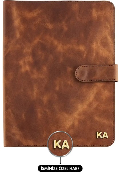 Isme Özel Çıtçıtlı Fonksiyonlu Macbook Organizer - %100 Rainbow Deri - ET02001 - Kahverengi fiyatları