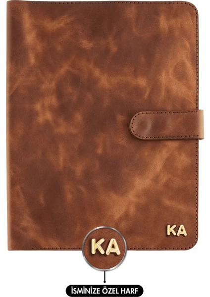 Isme Özel Çıtçıtlı Fonksiyonlu iPad Organizer - %100 Rainbow Deri - ET01002 - Kahverengi fiyatları