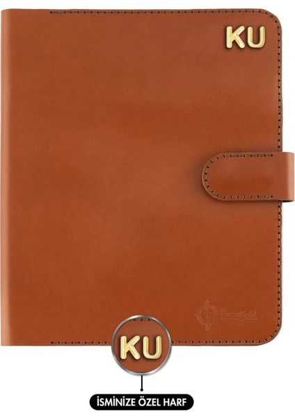 Isme Özel Çıtçıtlı Fonksiyonlu Macbook Organizer - %100 Tiesto Deri - ET02003 - Tobacco modelleri