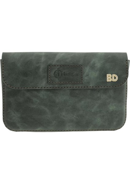 Isme Özel Çıtçıtlı Küçük El Çantası - %100 Rainbow Deri - AC14001 - Haki fırsatları