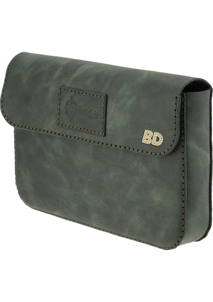 Isme Özel Çıtçıtlı Küçük El Çantası - %100 Rainbow Deri - AC14001 - Haki indirimleri