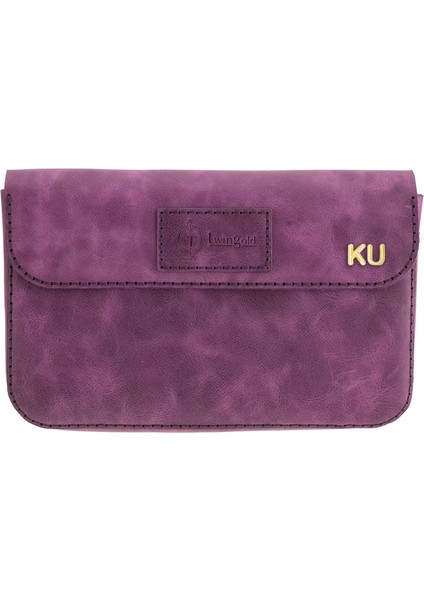 Isme Özel Çıtçıtlı Küçük El Çantası - %100 Rainbow Deri - AC14001 - Mor fiyatları