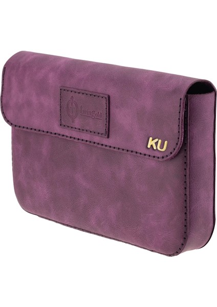 Isme Özel Çıtçıtlı Küçük El Çantası - %100 Rainbow Deri - AC14001 - Mor modelleri