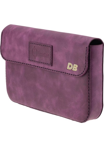 Isme Özel Çıtçıtlı Küçük El Çantası - %100 Rainbow Deri - AC14001 - Mor indirimleri