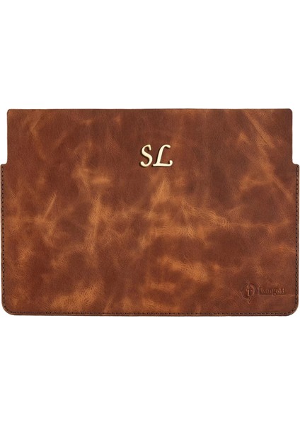 Isme Özel Macbook Kılıfı - %100 Rainbow Deri - ET02002 - Kahverengi modelleri