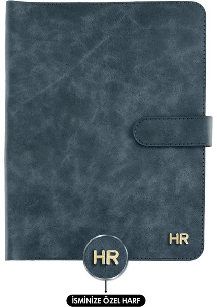 Isme Özel Çıtçıtlı Fonksiyonlu iPad Organizer - %100 Rainbow Deri - ET01002 - Lacivert fiyatları