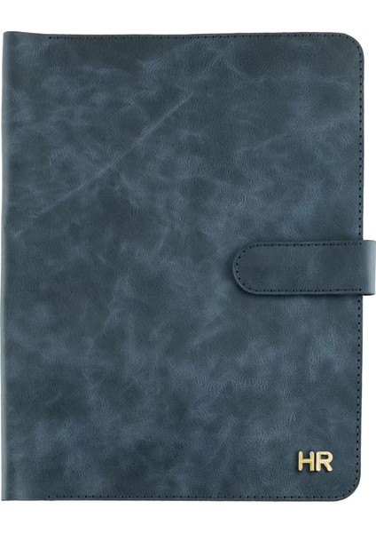 Isme Özel Çıtçıtlı Fonksiyonlu iPad Organizer - %100 Rainbow Deri - ET01002 - Lacivert modelleri