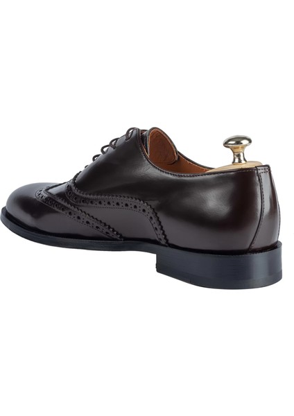 Isme Özel Oxford Erkek Ayakkabı - %100 Hakiki Açma Deri - Altın Harf - AA01004 - Kahverengi indirimleri