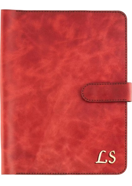 Isme Özel Çıtçıtlı Fonksiyonlu Macbook Organizer - %100 Rainbow Deri - ET02001 - Kırmızı indirimleri