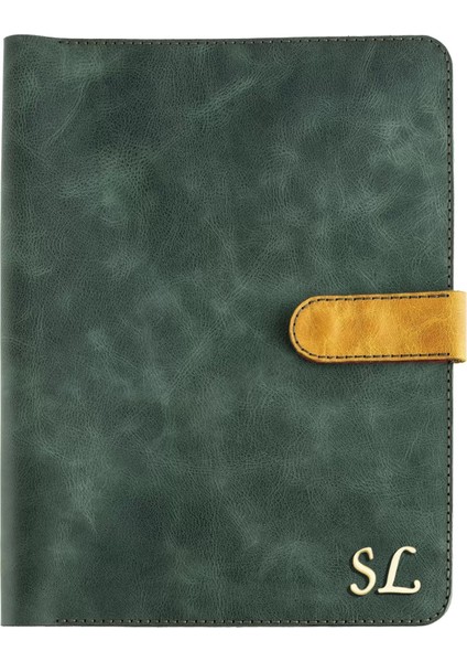 Isme Özel Çıtçıtlı Fonksiyonlu Macbook Organizer - %100 Rainbow Deri - ET02001 - Yeşil - Kırmızı indirimleri