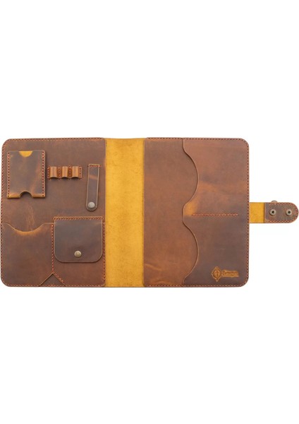 Isme Özel Çıtçıtlı Fonksiyonlu iPad Organizer - %100 Crazy Deri - 10,9" (Inç) - ET01004 - Taba modelleri