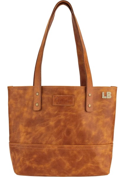 Isme Özel Tote Bag El Omuz Çantası - %100 Rainbow Deri - AC03003 - Camel modelleri