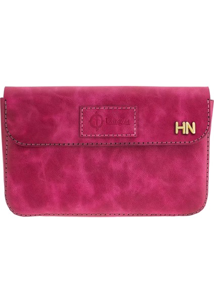 Isme Özel Çıtçıtlı Küçük El Çantası - %100 Rainbow Deri - AC14001 - Fuşya fiyatları