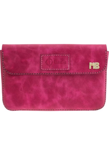 Isme Özel Çıtçıtlı Küçük El Çantası - %100 Rainbow Deri - AC14001 - Fuşya fırsatları