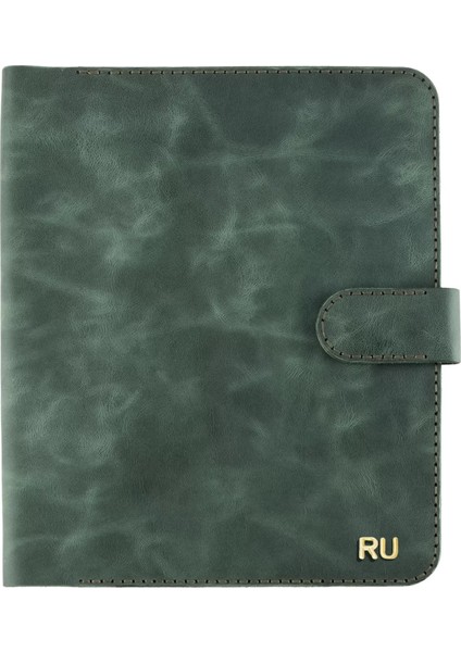 Isme Özel Çıtçıtlı Fonksiyonlu Macbook Organizer - %100 Rainbow Deri - ET02001 - Haki modelleri