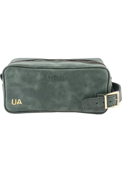 Isme Özel Dopp Kit Kişisel Bakım ve Seyahat Çantası - %100 Rainbow Deri - AC14004 - Haki fiyatları