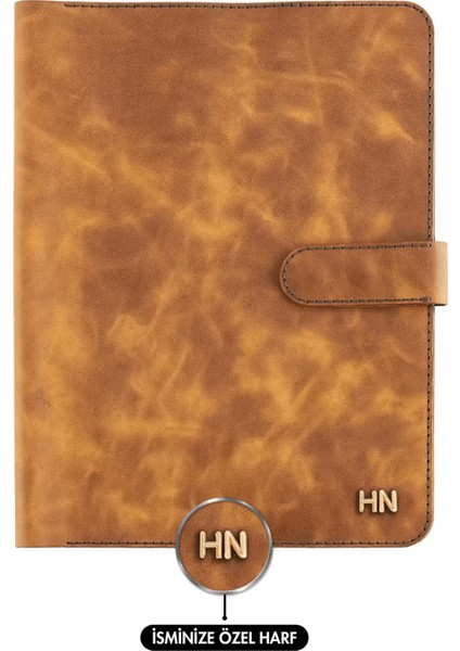 Isme Özel Çıtçıtlı Fonksiyonlu Macbook Organizer - %100 Rainbow Deri - ET02001 - Camel fiyatları