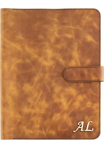 Isme Özel Çıtçıtlı Fonksiyonlu Macbook Organizer - %100 Rainbow Deri - ET02001 - Camel indirimleri