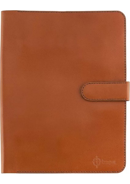 Isme Özel Çıtçıtlı Fonksiyonlu iPad Organizer - %100 Tiesto Deri - ET01003 - Tobacco fiyatları