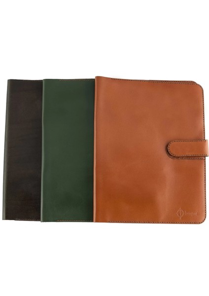 Isme Özel Çıtçıtlı Fonksiyonlu iPad Organizer - %100 Tiesto Deri - ET01003 - Tobacco fırsatları