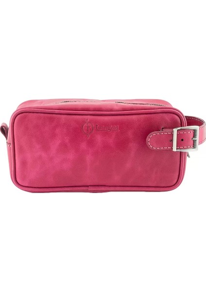 Isme Özel Dopp Kit Kişisel Bakım ve Seyahat Çantası - %100 Rainbow Deri - AC14004 - Fuşya modelleri