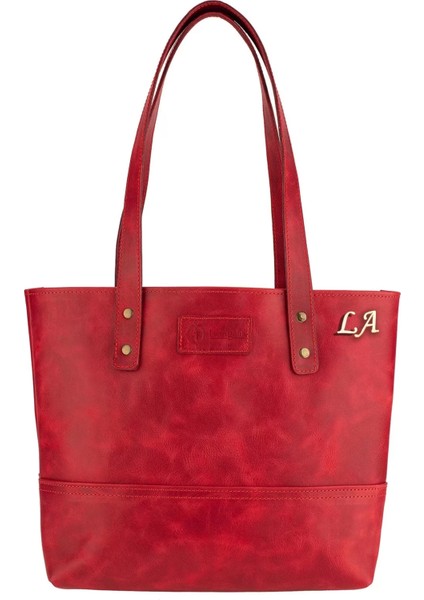 Isme Özel Tote Bag El Omuz Çantası - %100 Rainbow Deri - AC03003 - Kırmızı fiyatları