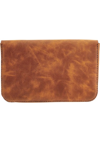 Isme Özel Çıtçıtlı Küçük El Çantası - %100 Rainbow Deri - AC14001 - Camel