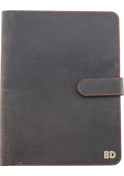 Isme Özel Çıtçıtlı Fonksiyonlu Macbook Organizer - %100 Crazy Deri - ET02004 - Kahverengi fırsatları