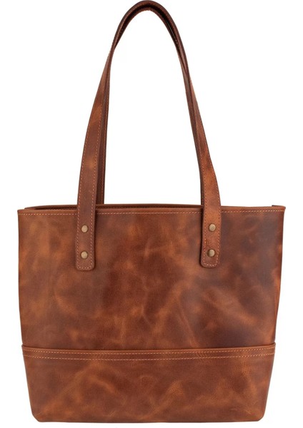 Isme Özel Tote Bag El Omuz Çantası - %100 Rainbow Deri - AC03003 - Kahverengi indirimleri