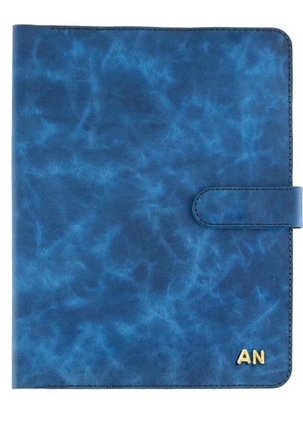 Isme Özel Çıtçıtlı Fonksiyonlu Macbook Organizer - %100 Rainbow Deri - ET02001 - Saks Mavisi modelleri