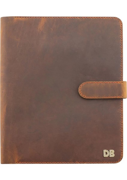 Isme Özel Çıtçıtlı Fonksiyonlu Macbook Organizer - %100 Crazy Deri - ET02004 - Taba fırsatları