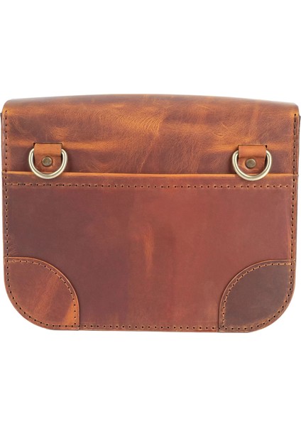 Isme Özel Günlük Orta Boy Omuz Çantası - %100 Crazy Deri - AC03002 - Taba indirimleri