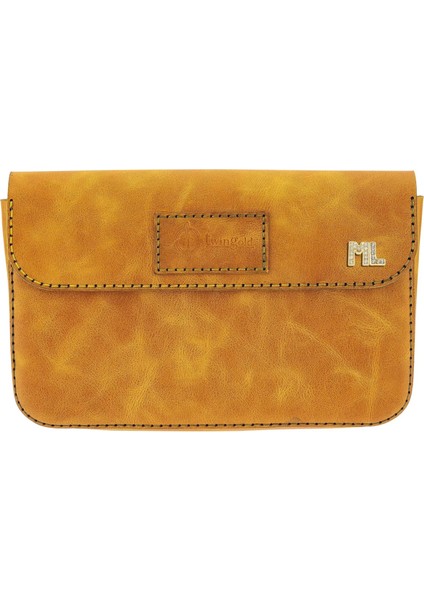 Isme Özel Çıtçıtlı Küçük El Çantası - %100 Rainbow Deri - AC14001 - Hardal Sarısı fırsatları