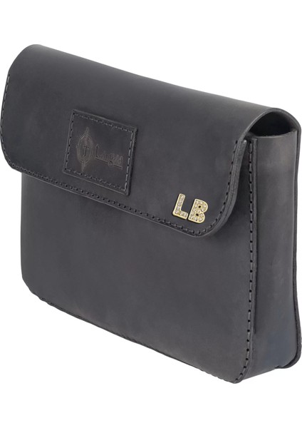 Isme Özel Çıtçıtlı El Çantası - %100 Crazy Deri - AC14002 - Antrasit indirimleri