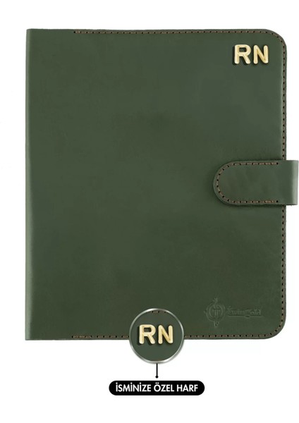 Isme Özel Çıtçıtlı Fonksiyonlu Macbook Organizer - %100 Tiesto Deri - ET02003 - Haki fiyatları