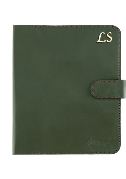 Isme Özel Çıtçıtlı Fonksiyonlu Macbook Organizer - %100 Tiesto Deri - ET02003 - Haki indirimleri