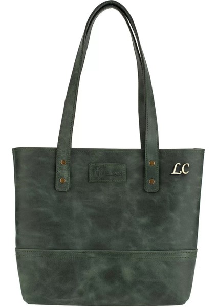 Isme Özel Tote Bag El Omuz Çantası - %100 Rainbow Deri - AC03003 - Haki fiyatları