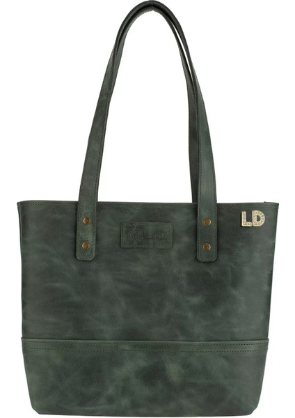 Isme Özel Tote Bag El Omuz Çantası - %100 Rainbow Deri - AC03003 - Haki modelleri